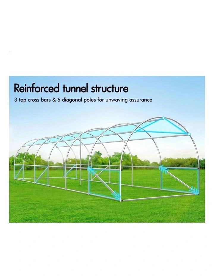 Greenhouse Dome Shed Walk in Tunnel Plant Garden Storage Cover 9x3x2M image 3