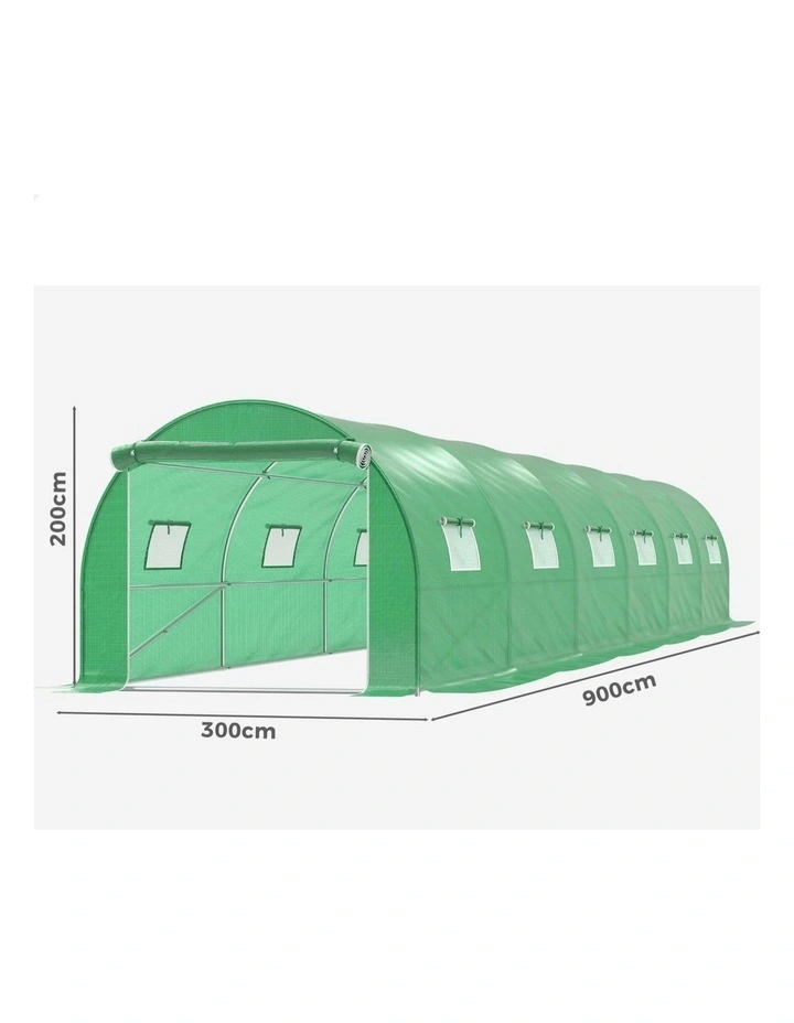 Greenhouse Dome Shed Walk in Tunnel Plant Garden Storage Cover 9x3x2M image 7