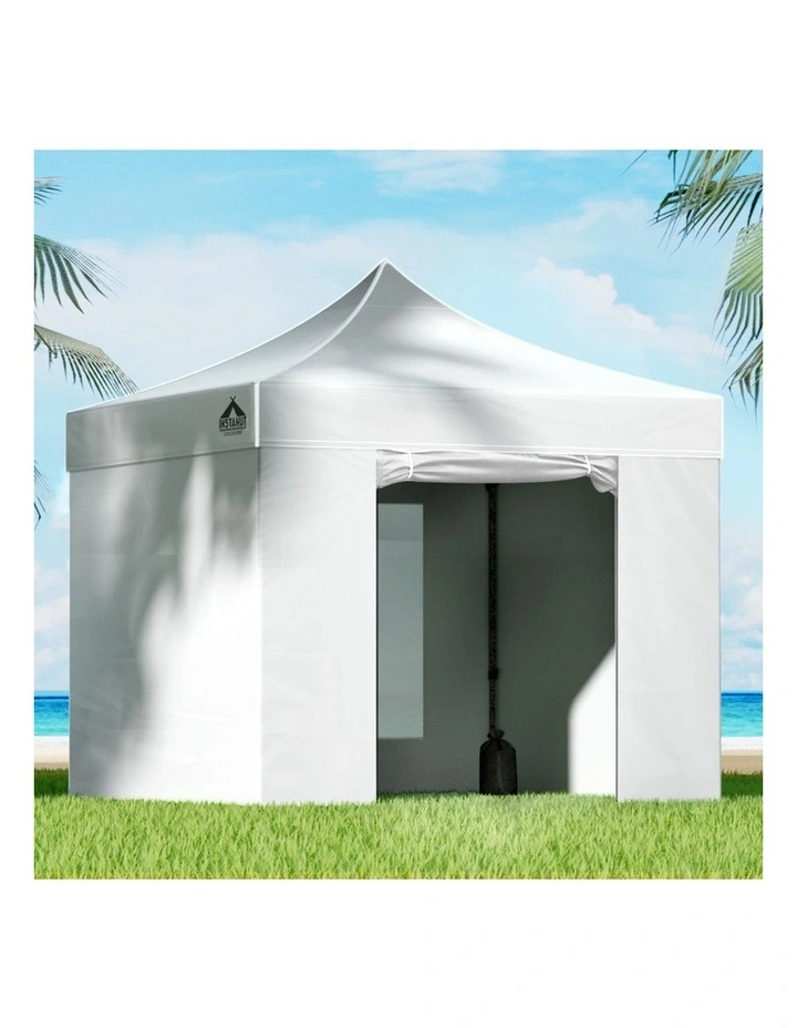 Instahut Gazebo 3x3 Pop Up Marquee Folding Tent Wedding Gazebos Camping Outdoor Shade Canopy White image 3