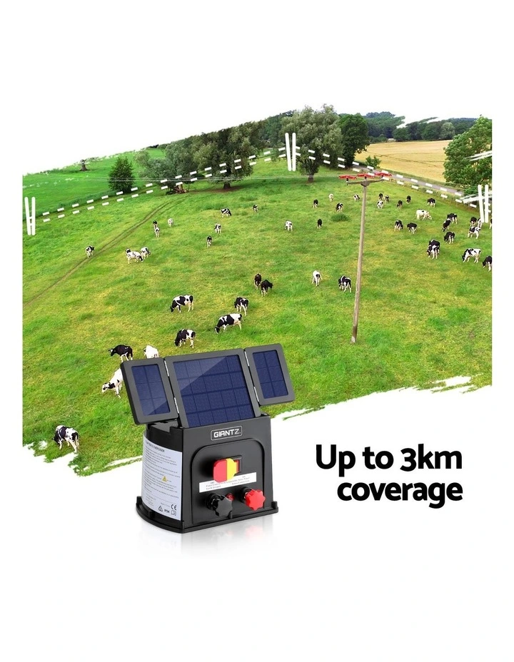 Giantz 3km Electric Fence Energiser PET Solar Energizer 0.1J image 6