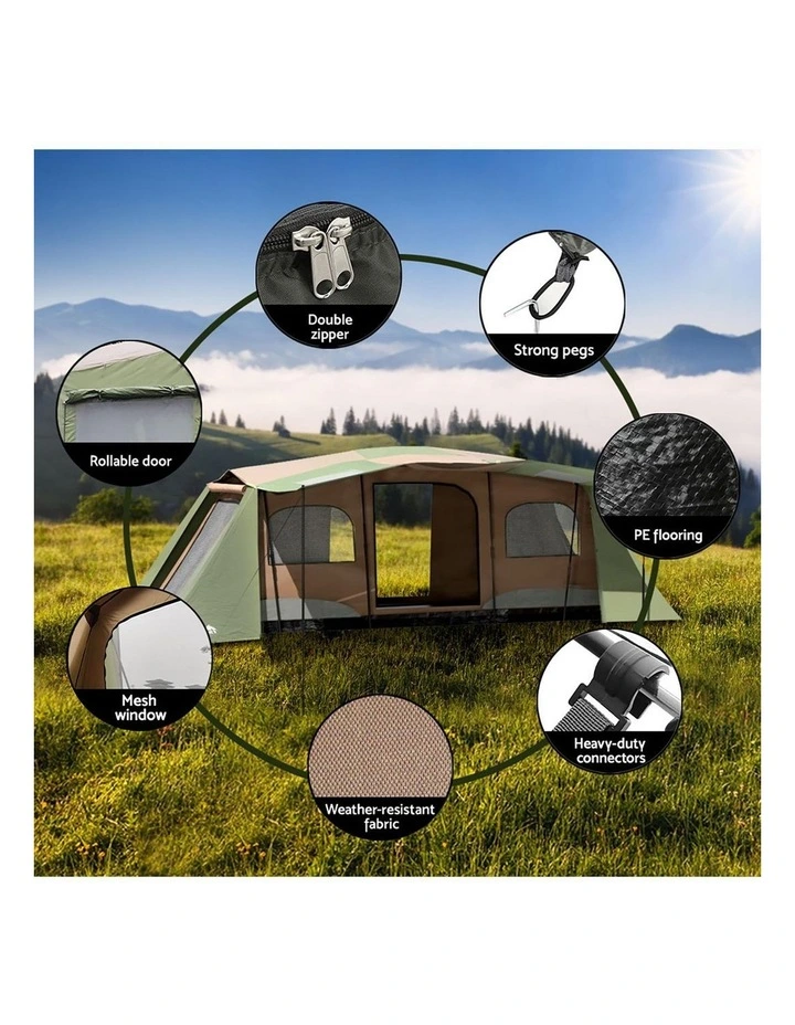Weisshorn Instant Up Camping Tent 10 Person Outdoor Family Hiking Tents 3 Rooms image 7