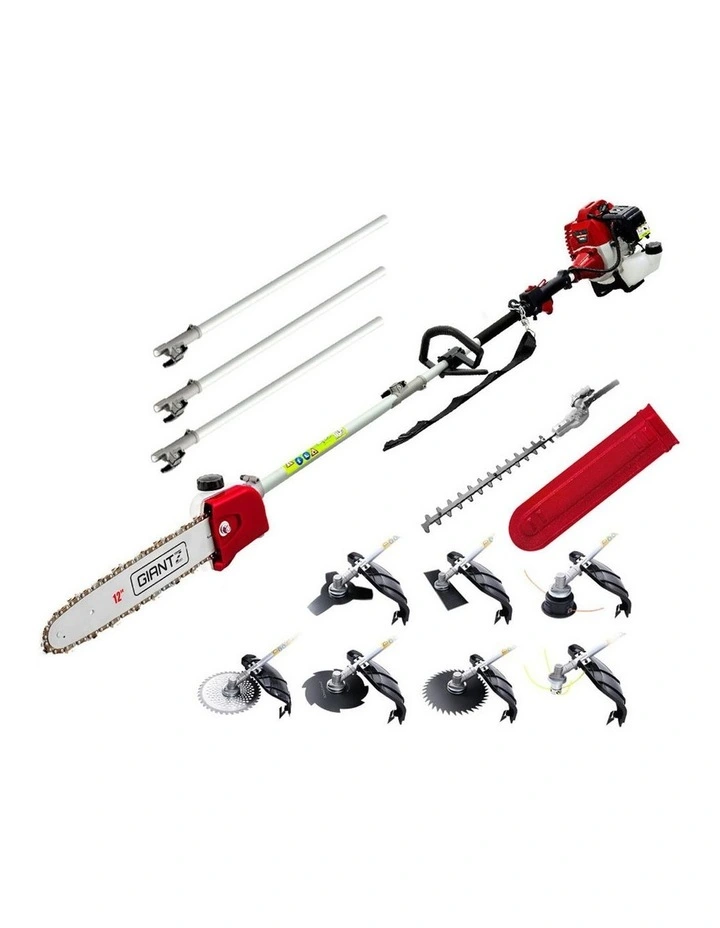 Giantz Pole Chainsaw 2 Stroke Petrol Tree Pruner Long Reach Saw 12 Inch Bar 9 In 1 image 1