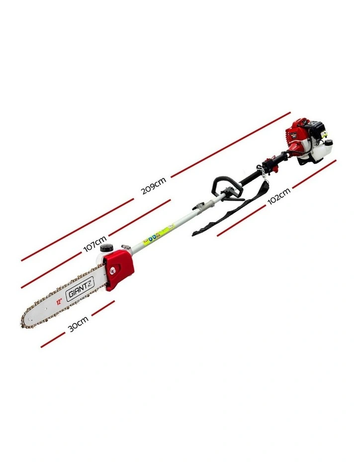 Giantz Pole Chainsaw 2 Stroke Petrol Tree Pruner Long Reach Saw 12 Inch Bar 9 In 1 image 4
