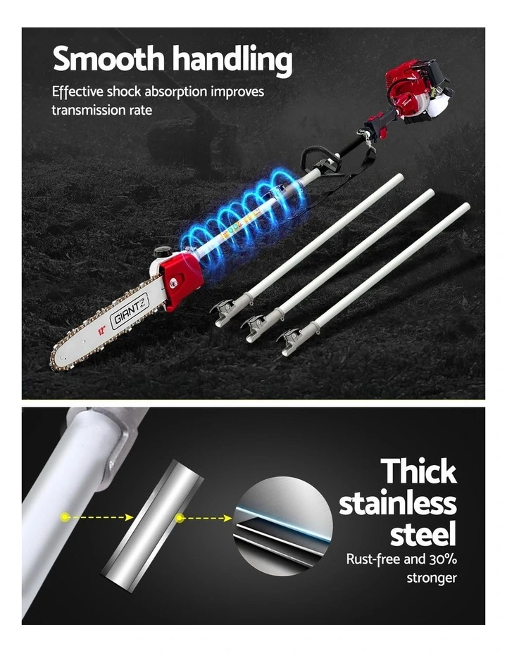 Giantz Pole Chainsaw 2 Stroke Petrol Tree Pruner Long Reach Saw 12 Inch Bar 9 In 1 image 7
