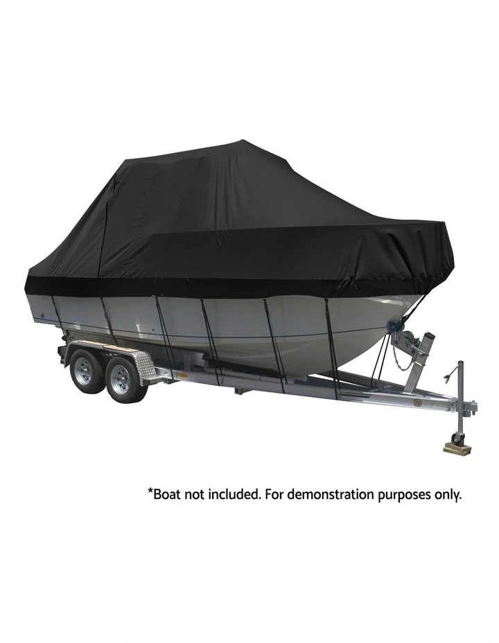 Seamanship Boat Cover 19-21ft Trailerable Jumbo Marine Grade Heavy Duty Black image 2