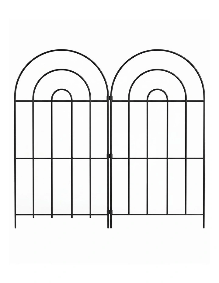 Mountview Garden Fence Dog Fence Picket Fence 10pc Q195 Steel Black Border image 2