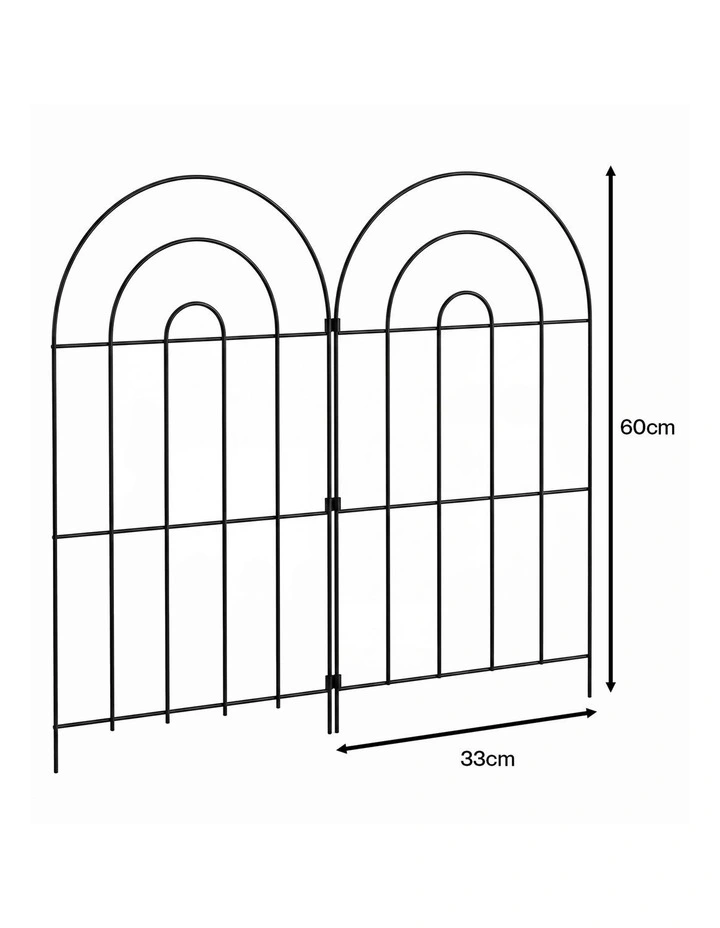 Mountview Garden Fence Dog Fence Picket Fence 10pc Q195 Steel Black Border image 3