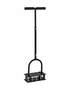 Lambu Lawn Aerator 15-Spike Manual Garden Scarifier Tool Carbon Steel Black