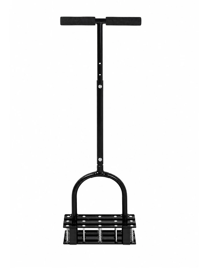 Lambu Lawn Aerator 15-Spike Manual Garden Scarifier Tool Carbon Steel Black image 2