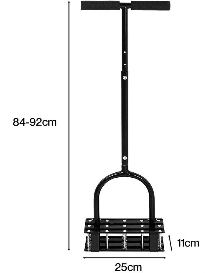 Lambu Lawn Aerator 15-Spike Manual Garden Scarifier Tool Carbon Steel Black image 3