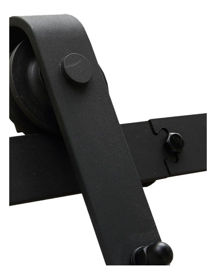 2.44M Antique Classic Style Double Sliding Barn Door Hardware Track Roller Kit image 3