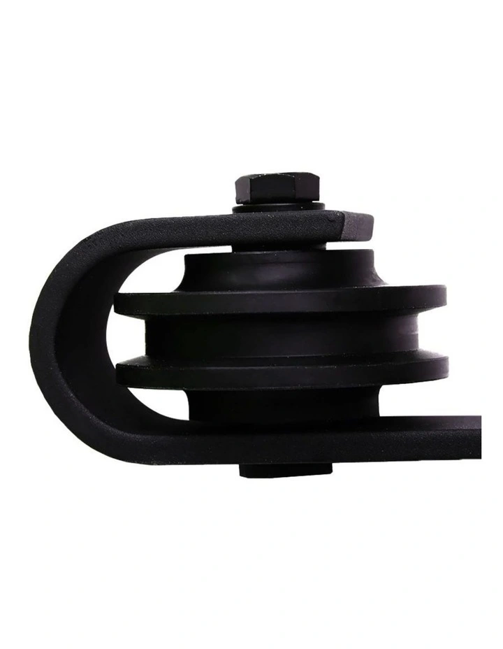 2.44M Antique Classic Style Double Sliding Barn Door Hardware Track Roller Kit image 5
