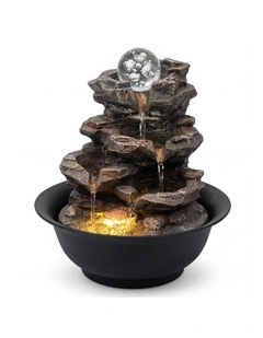Spector Tabletop Water Fountain Indoor water fountain LED Resin Brown Black