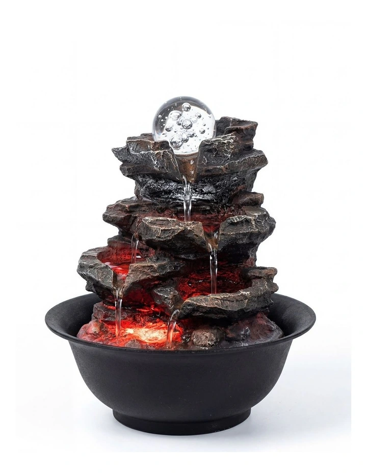 Spector Tabletop Water Fountain Indoor water fountain LED Resin Brown Black image 2