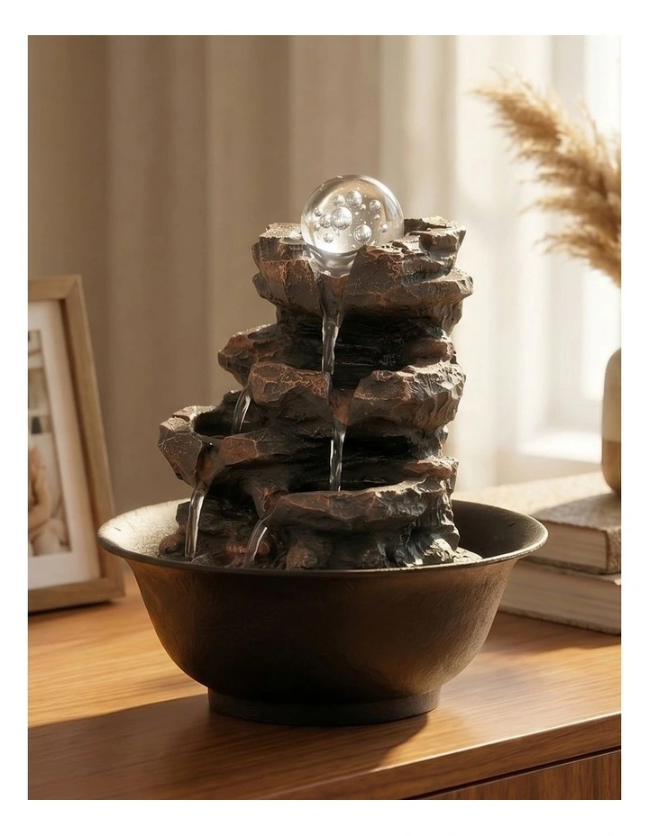 Spector Tabletop Water Fountain Indoor water fountain LED Resin Brown Black image 4
