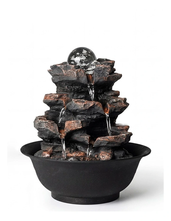 Spector Water Fountain Tabletop indoor 3-Speed Resin Stone Brown image 1
