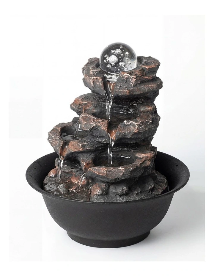 Spector Water Fountain Tabletop indoor 3-Speed Resin Stone Brown image 2