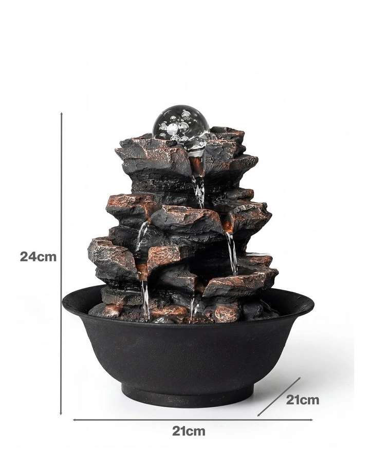 Spector Water Fountain Tabletop indoor 3-Speed Resin Stone Brown image 3