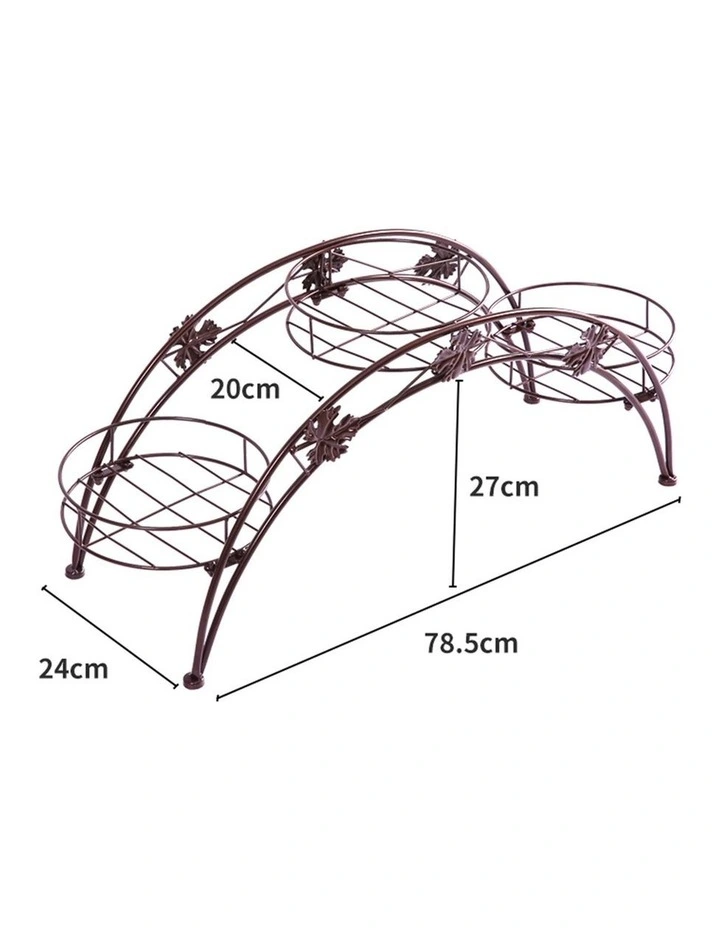 2X Plant Stand Outdoor Indoor Metal Flower Pot Shelf Garden Corner Shelve Bronze image 3