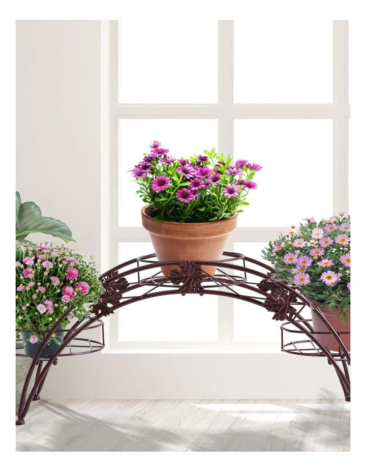 2X Plant Stand Outdoor Indoor Metal Flower Pot Shelf Garden Corner Shelve Bronze image 6