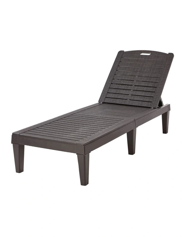 Livsip Sun Lounge Adjustable Outdoor Lounger Beach Chair Brown image 1
