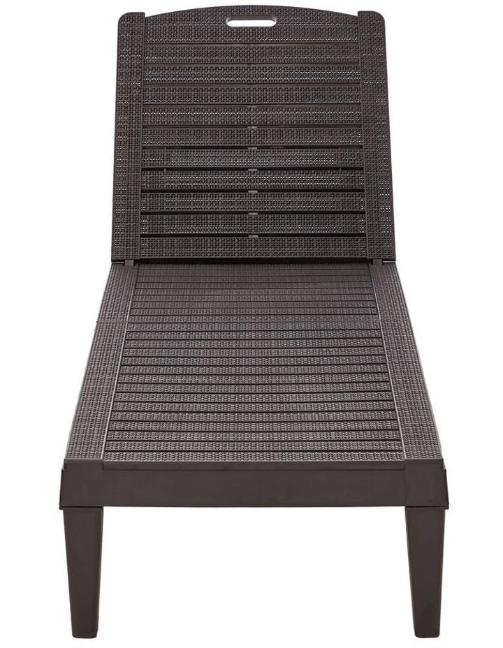 Livsip Sun Lounge Adjustable Outdoor Lounger Beach Chair Brown image 2
