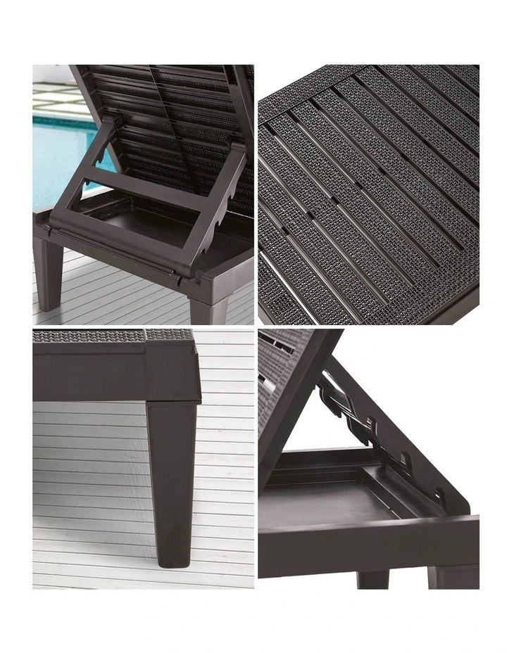 Livsip 2-Piece Outdoor Sun Lounger Chaise Lounge Chairs Brown image 7