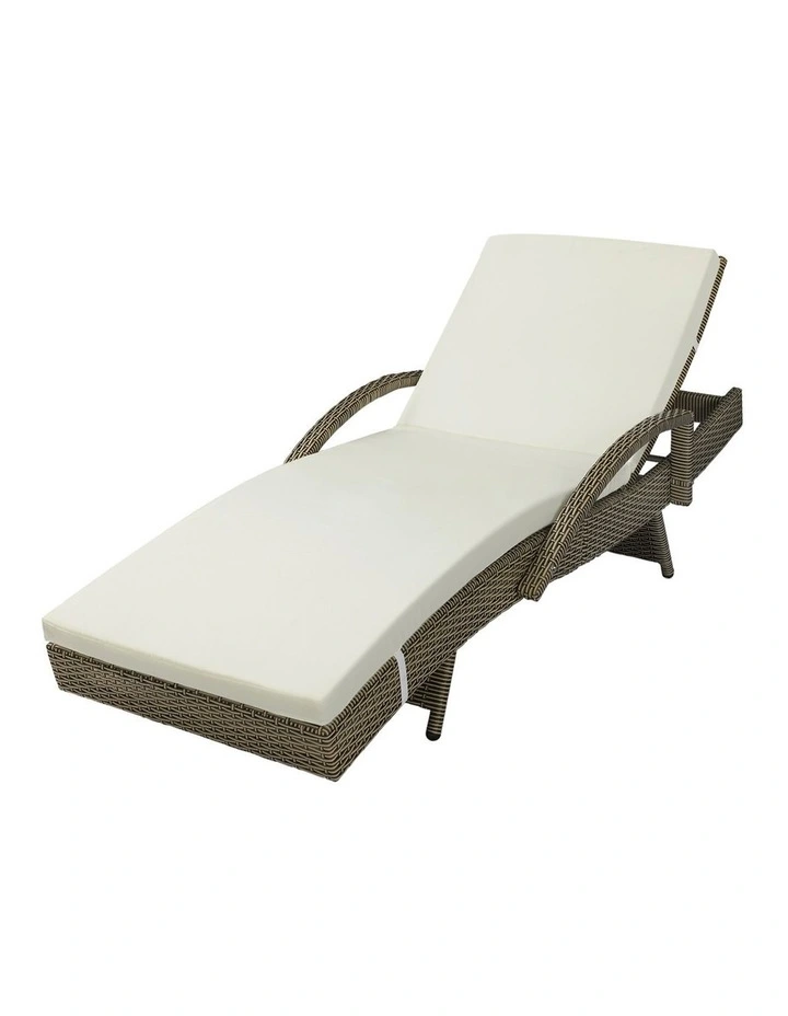 Livsip Sun Lounger Outdoor Wicker Sun Lounge Grey image 1