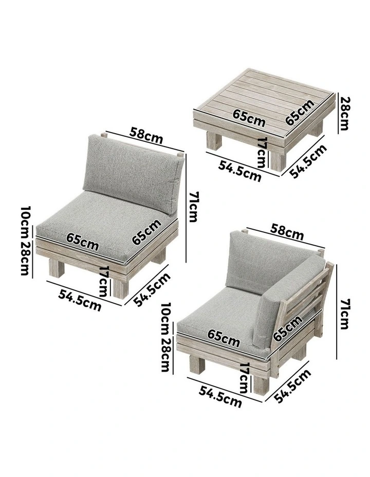 Livsip 4 Seater Outdoor Sofa Set Lounge Setting image 3