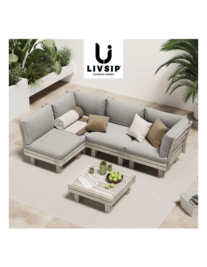 Livsip 4 Seater Outdoor Sofa Set Lounge Setting image 7