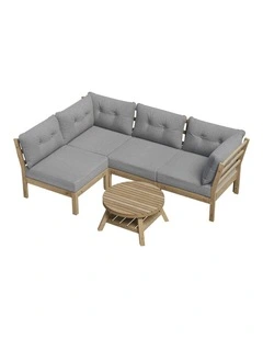 Livsip Outdoor Sofa Set 4 Seater Lounge Setting Grey
