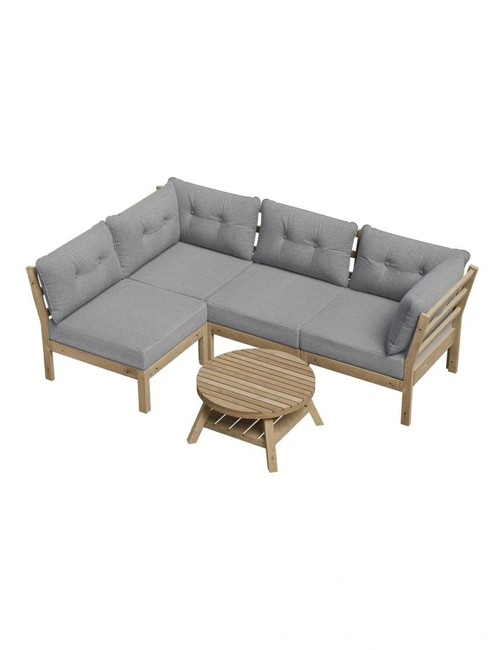 Livsip Outdoor Sofa Set 4 Seater Lounge Setting Grey image 1