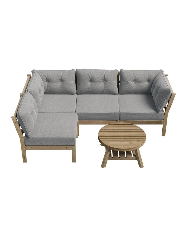 Livsip Outdoor Sofa Set 4 Seater Lounge Setting Grey image 2