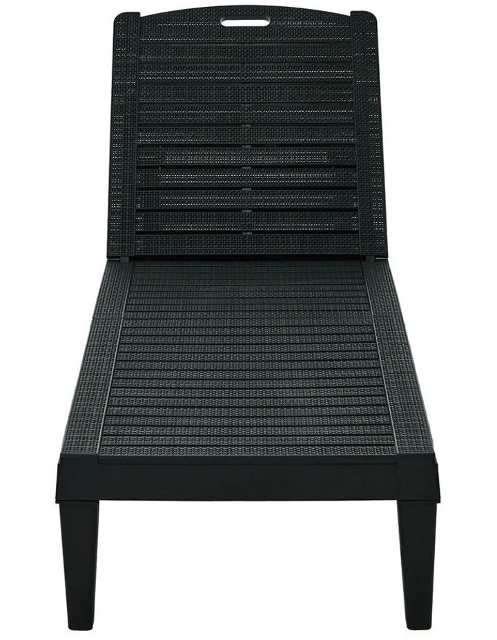 Livsip Sun Lounge Adjustable Outdoor Lounger Beach Chair Black image 2