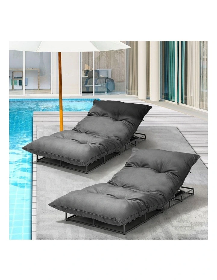 Livsip 2X Outdoor Sun Lounger Day Bed Garden Patio Furniture Setting image 4