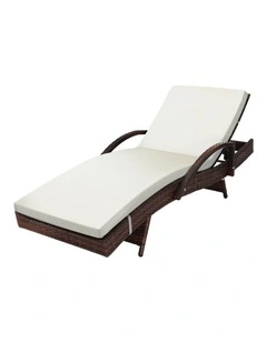 Livsip Sun Lounger Outdoor Wicker Sun Lounge Brown