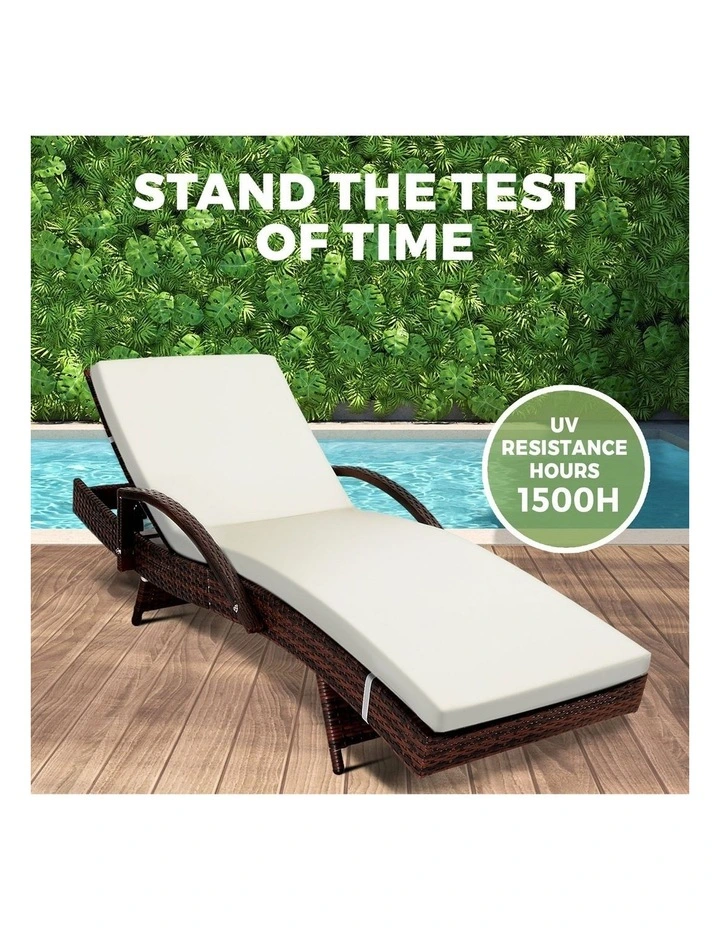 Livsip Sun Lounger Outdoor Wicker Sun Lounge Brown image 7