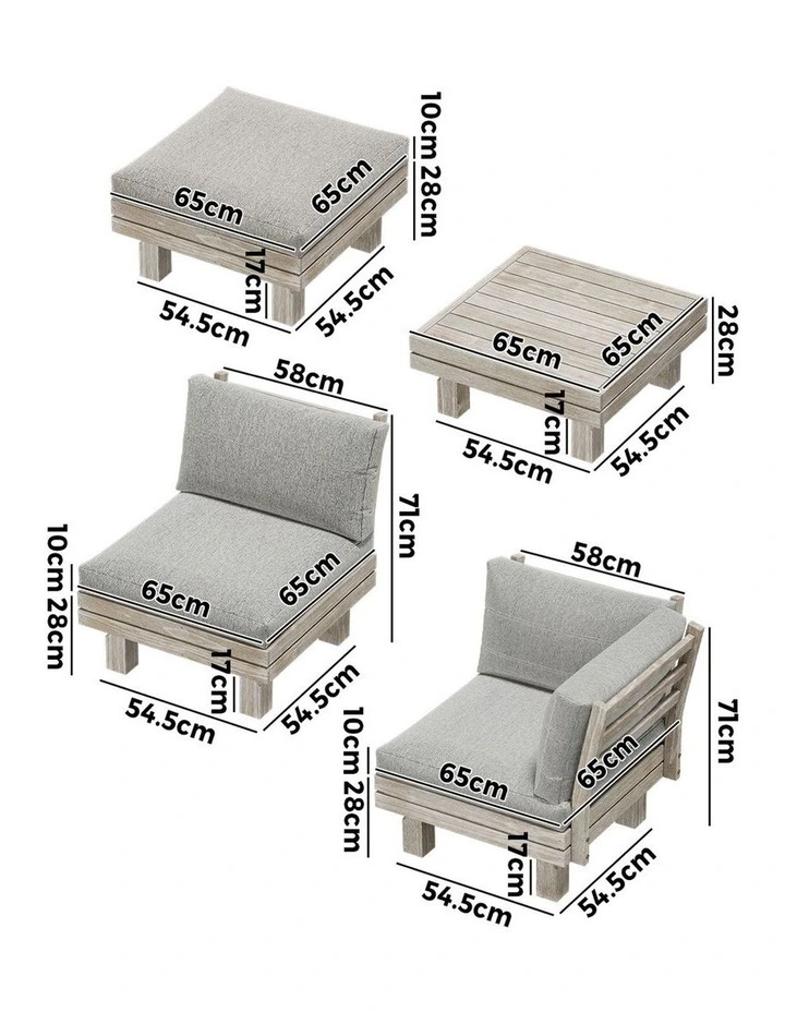Livsip 7PCS Outdoor Modular Sofa Set Lounge Setting image 3