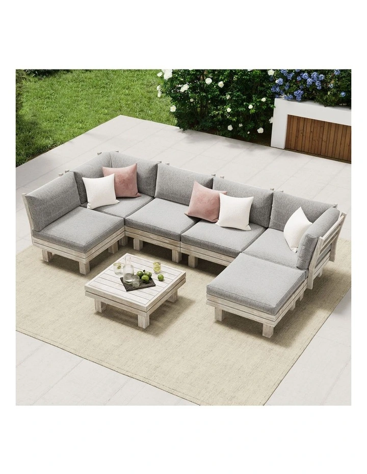 Livsip 7PCS Outdoor Modular Sofa Set Lounge Setting image 4