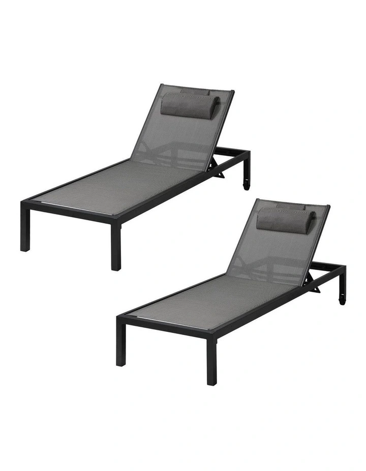 Livsip 2PCS Aluminium Outdoor Sun Lounger image 1