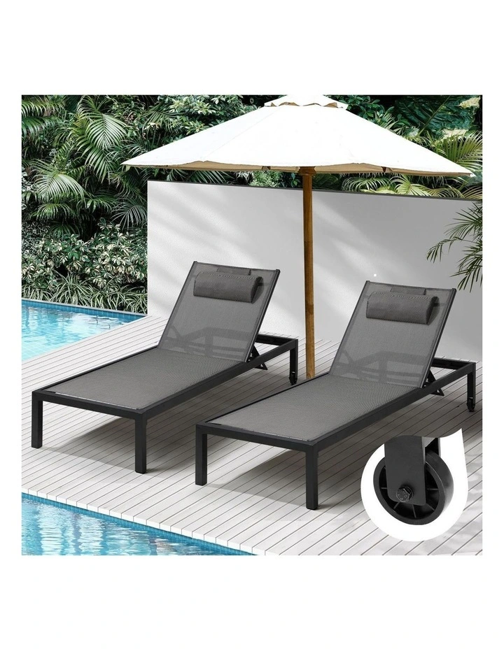 Livsip 2PCS Aluminium Outdoor Sun Lounger image 4