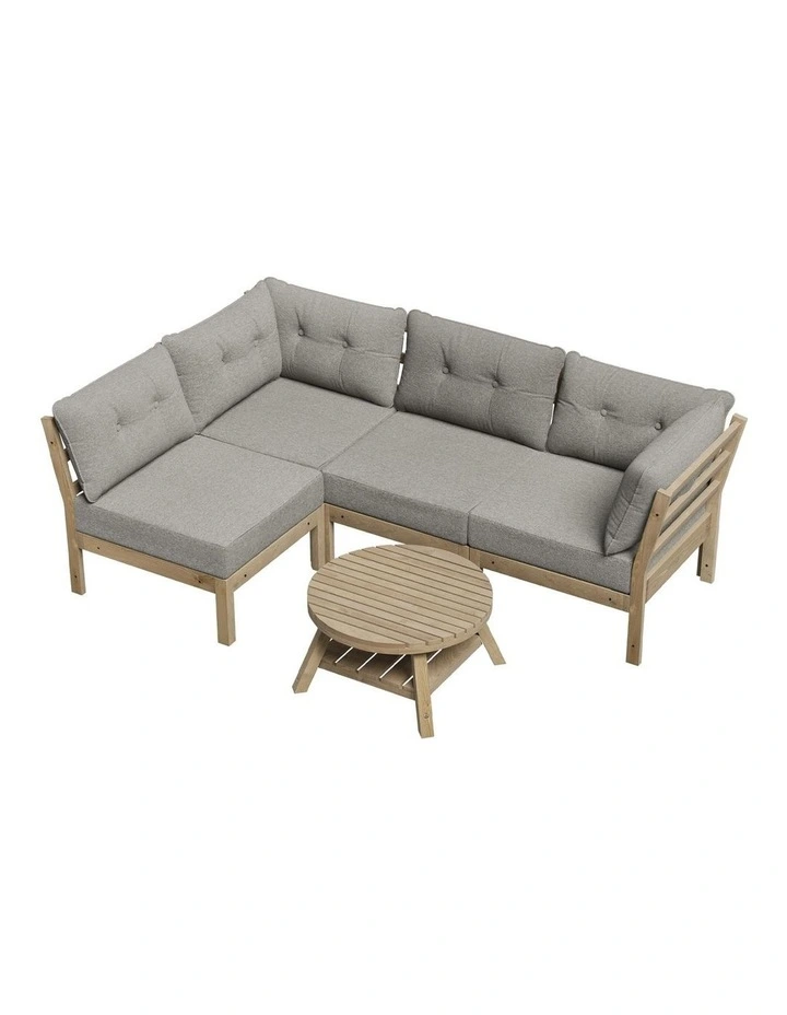 Livsip Outdoor Sofa Set 4 Seater Lounge Setting Beige image 1