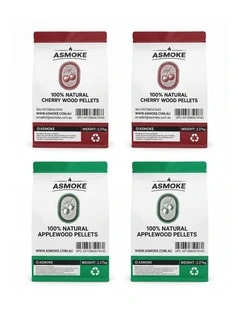 ASMOKE 20lbs 9kg Wood Pellet Sampler Bundle, 2-Flavour Variety Pack