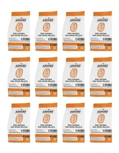ASMOKE 100% Natural Premium Oak Wood BBQ Pellets for Smoker & Grill 9kg /