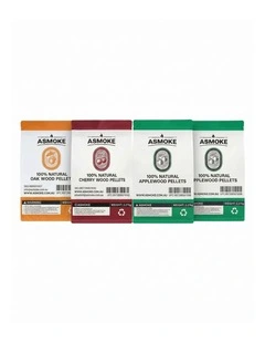 ASMOKE 4-Piece Premium Wood Pellet Variety Pack, Oak, Cherry & 2x