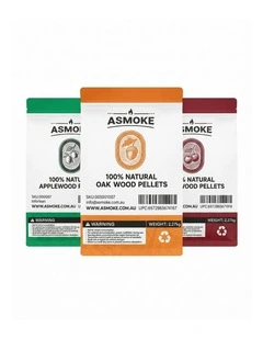 ASMOKE 3-Piece Premium Wood Pellet Variety Pack, Oak, Cherry & Apple
