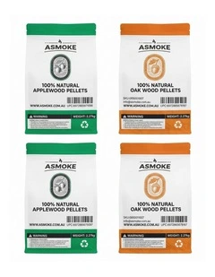 ASMOKE 4-Piece Premium Wood Pellet Variety Pack, Oak & Apple 2x Oak