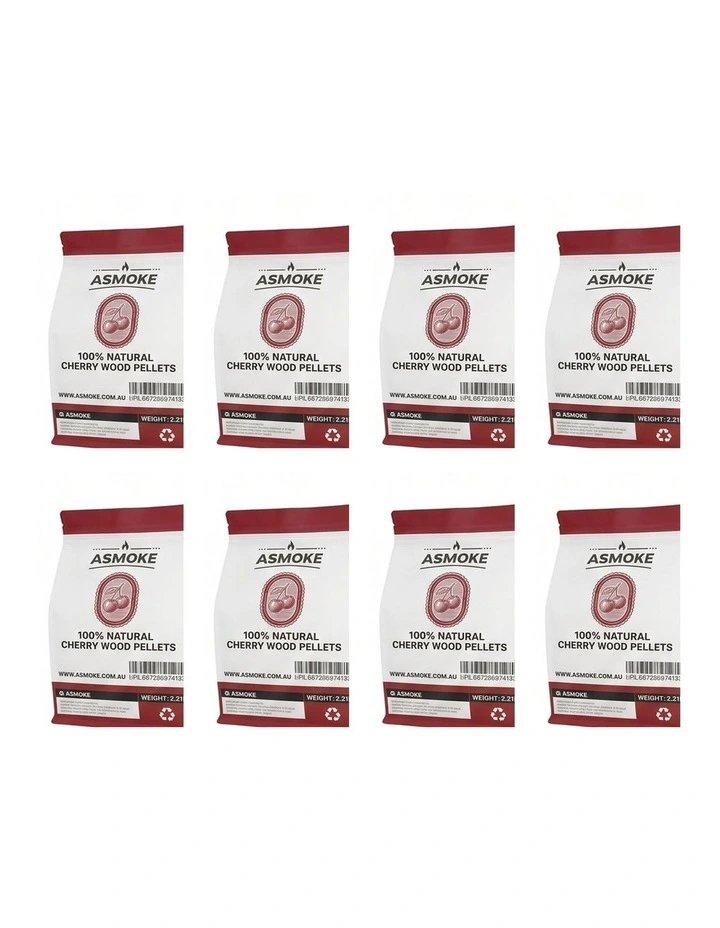 ASMOKE 19kg 40lbs Premium Oak Wood BBQ Smoker Pellets Bulk Bundle 8 x image 1