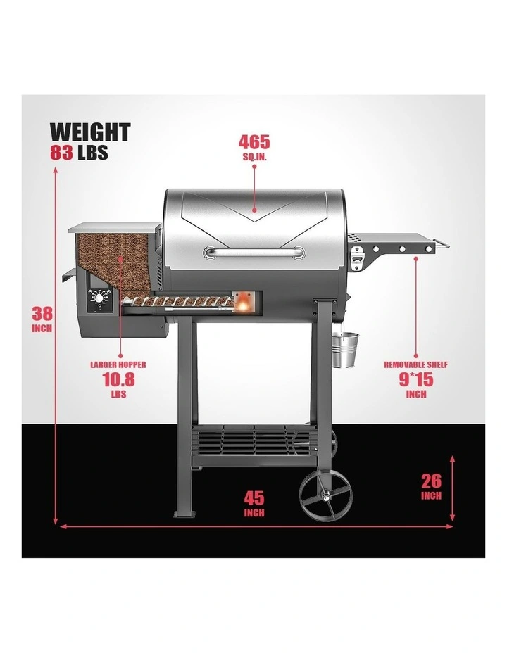 Asmoke 8-in-1 Mid-Size Wood Pellet Grill & Smoker, Digital Controller image 7