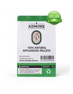 ASMOKE 100% Natural Apple Wood BBQ Smoker Pellets 9kg / 20lbs x2